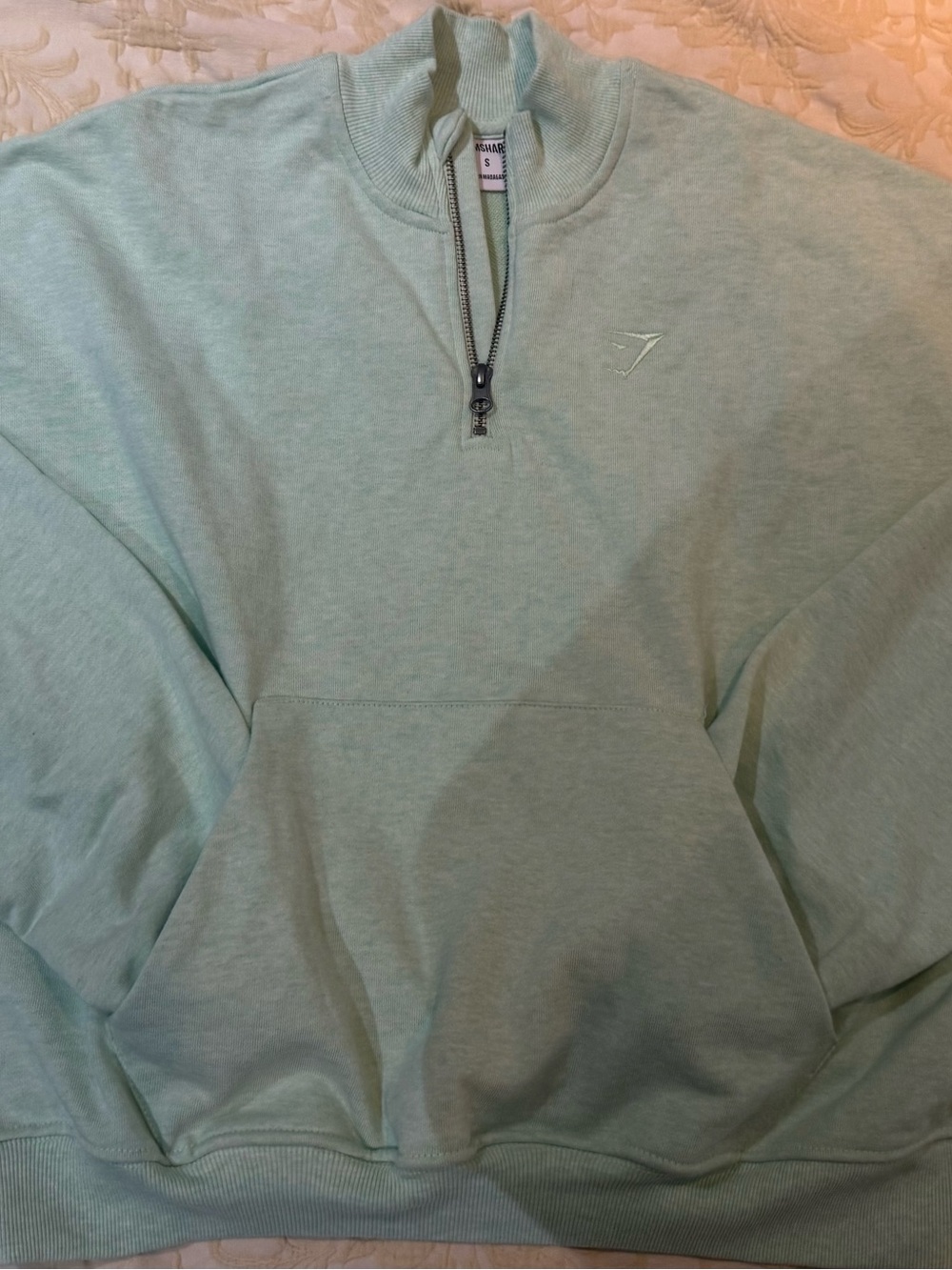 Gymshark Women Mint Green Half-Zip Sweater